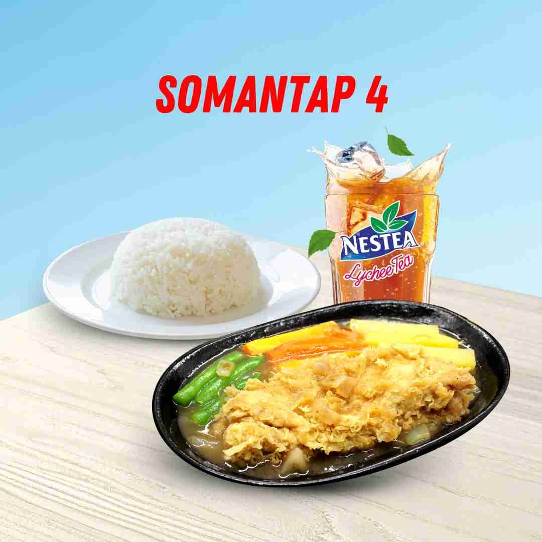 Paket Somantap 4 Steak + Nasi + Lychee Tea