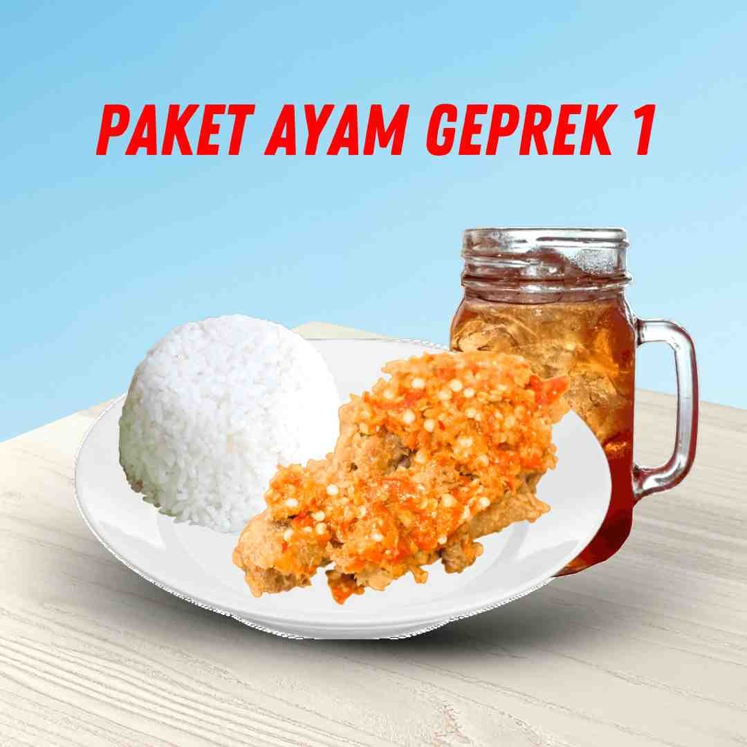 Paket Geprek 1 Tanpa Tulang + Nasi + Es Teh