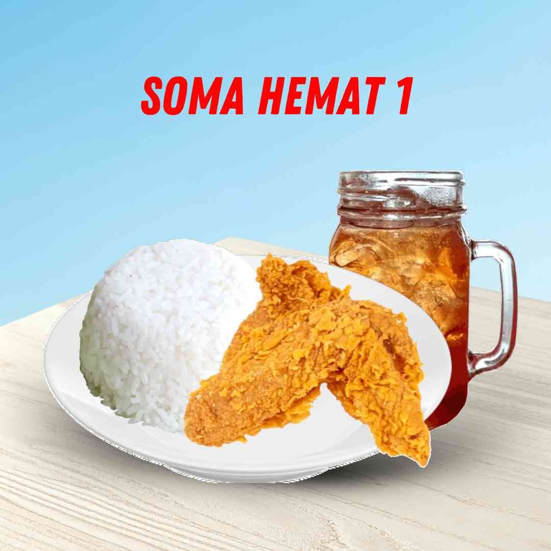 Soma Hemat (Sohe 1) Sayap + Nasi + Es Teh (Dine In)