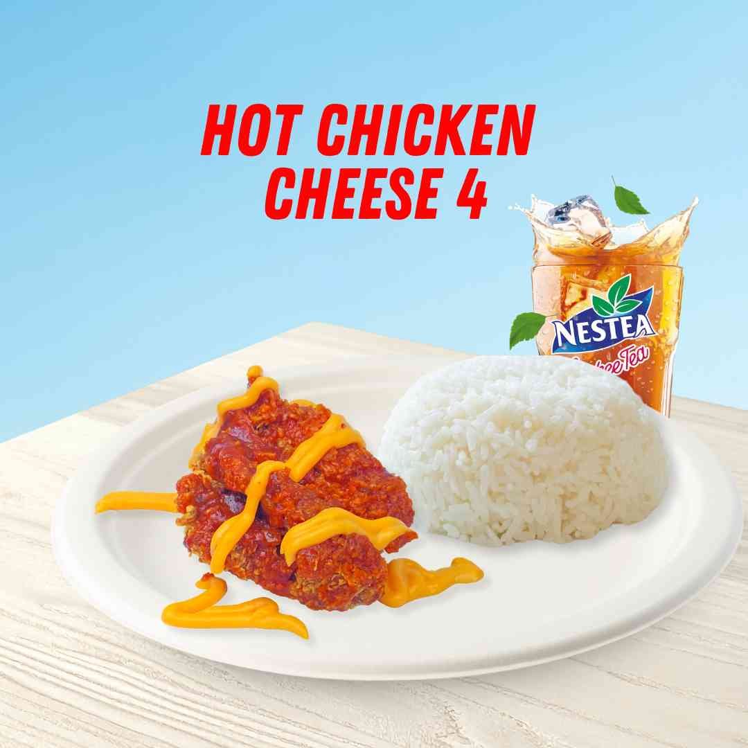 Hot Chicken Cheese Dada + Nasi + Lychee Tea